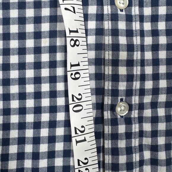 Bonobos Men’s Slim Fit Navy Blue White Gingham Plaid Button Front Shirt Large - Picture 7 of 15